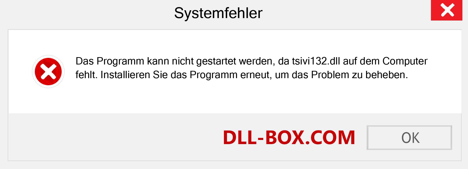 tsivi132.dll-Datei fehlt?. Download für Windows 7, 8, 10 - Fix tsivi132 dll Missing Error unter Windows, Fotos, Bildern